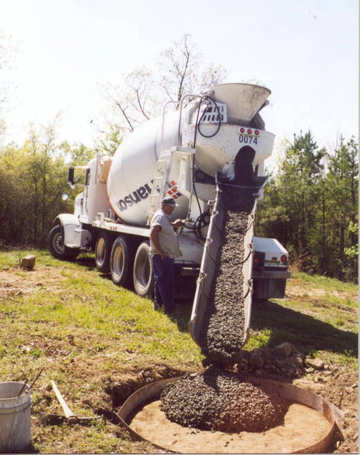 concrete pad being poured, small version