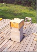 A plywood concrete form atop the column is 8 inches tall by 17 inch by 17 inch. It is quickrete 5000# with the four 5/8 inch j-bolts sunk in it and held by the form.