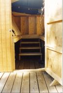  On deck looking into observatory at stairs with trap floor raised.