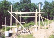 six support posts are up, small version