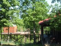 Looking from the south side of the house toward the observatory
