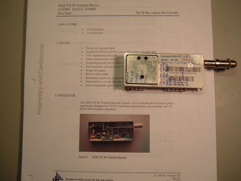 Temic 4036FY5 tuner on documentation